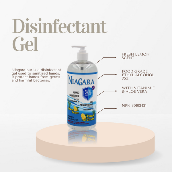 Gel Désinfectant Niagara - Fragrance citron frais - BTL/1L