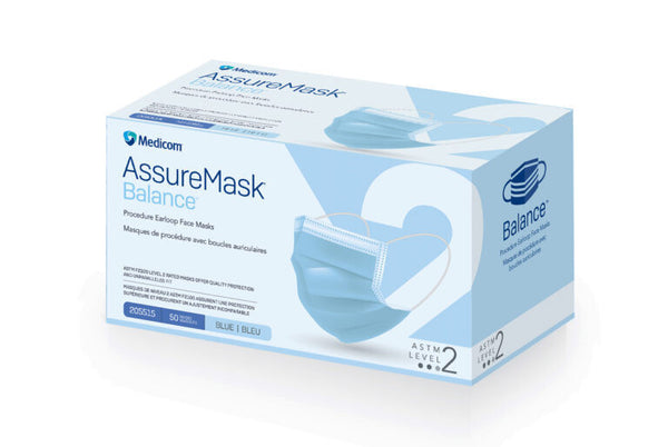 AssureMask Balance Earloop Mask Level 2 Blue - BX/50