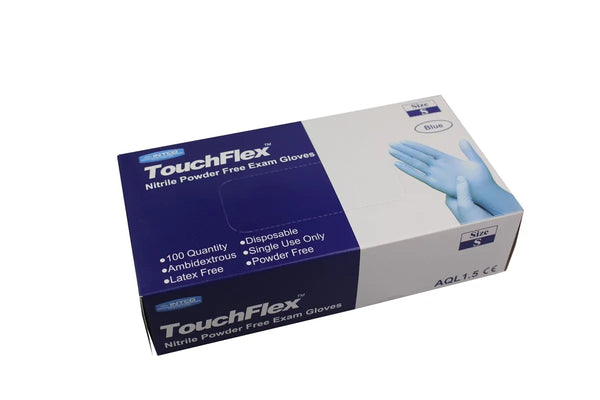 Touchflex-Blue Nitrile Gloves - BX/100