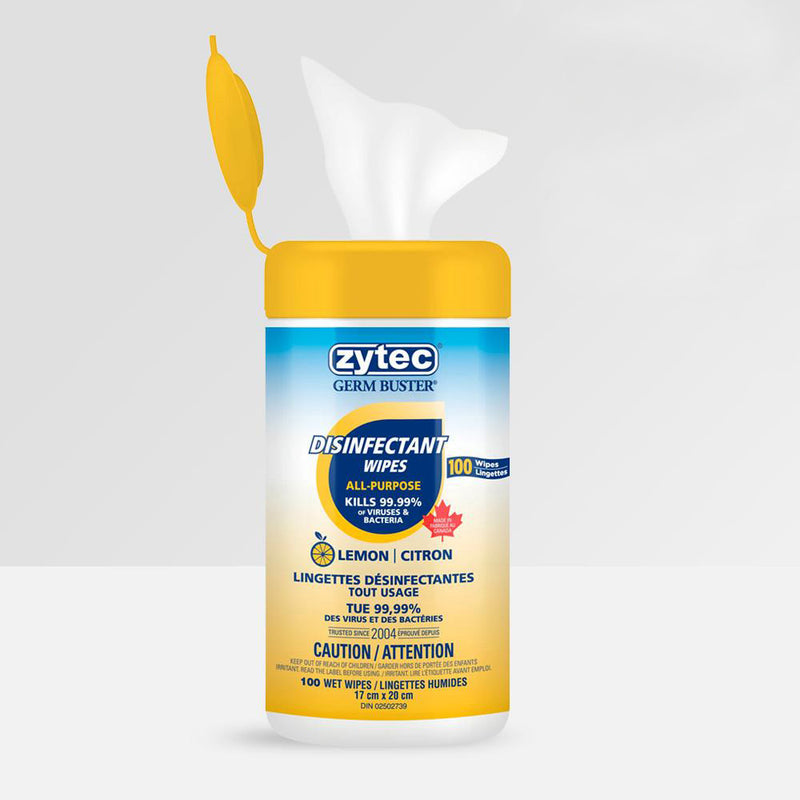 Lingettes désinfectantes - Zytec 100 lingettes- Acide Citrique